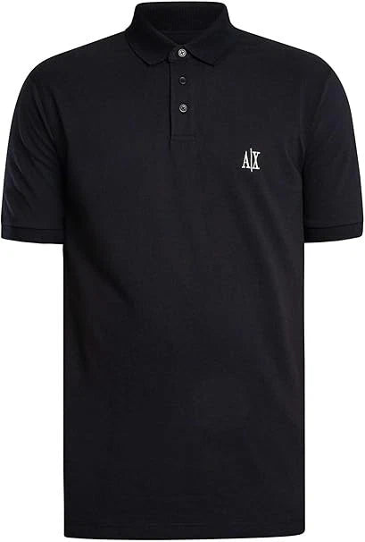 Armani Exchange Icon Project, Embroidered Logo Polo Uomo Blu scuro