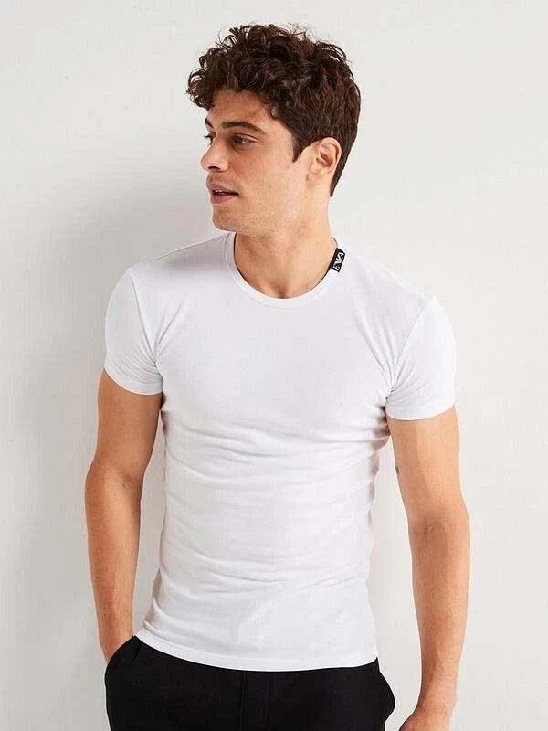 Emporio Armani Iconic Lounge - T-Shirt in Piquet Elasticizzato