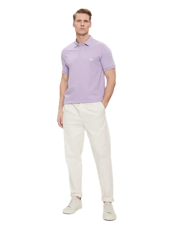 Emporio Armani Polo Embroidery Logo Uomo Glicine