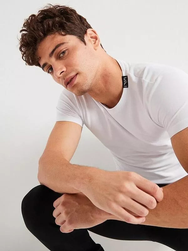 Emporio Armani Iconic Lounge - T-Shirt in Piquet Elasticizzato