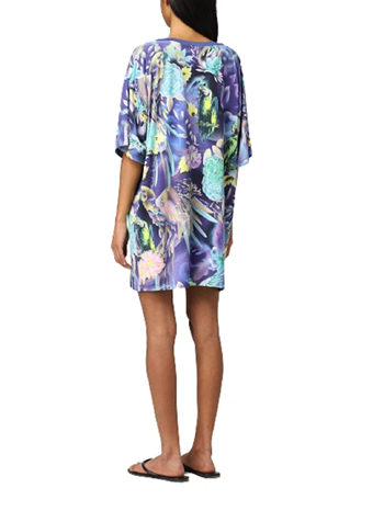 Moschino Abito  in Jersey Over Donna V1911 Maxi T-Shirt Stampa Fantasy Tropical