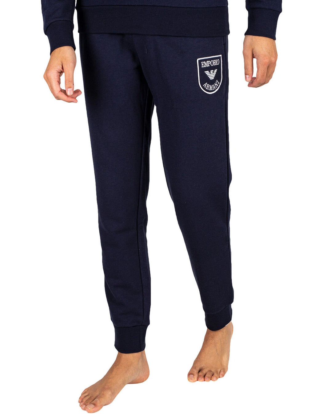Emporio Armani Sweater+Trousers Iconic Terry Blu - Felpa + Pantaloni Uomo