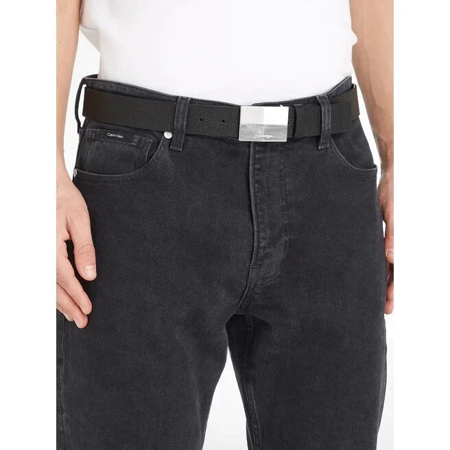 Calvin Klein ADJ Cintura Uomo K50K510935 Logo Silver Satinato