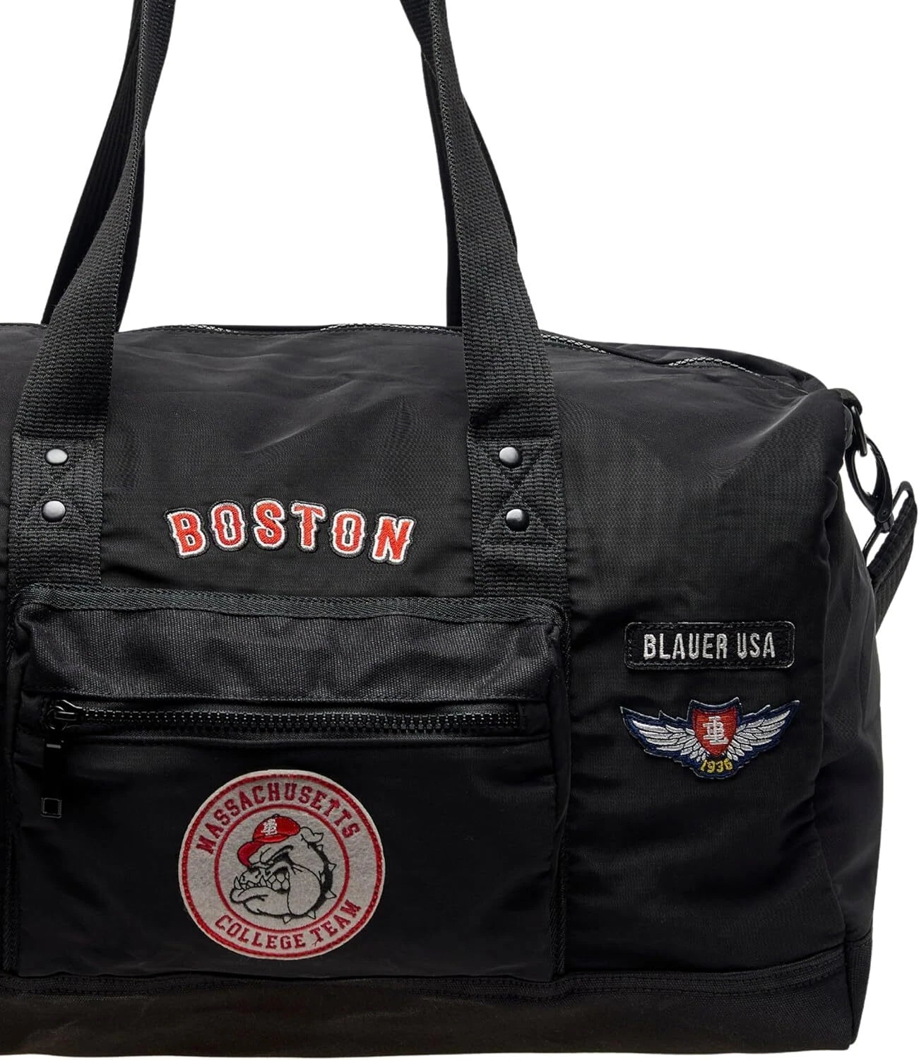 Blauer Borsone Baker01 Borsa Viaggio Week-end Nero Manico Resistente e Tracolla