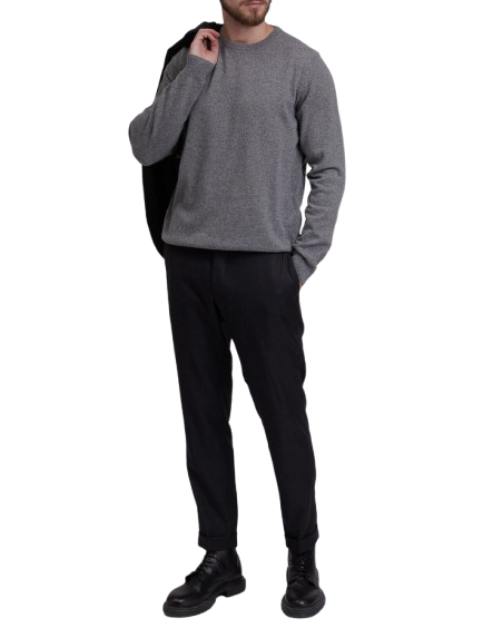 Maglione Henry Cotton's Girocollo Uomo 100% Lana, Grigio