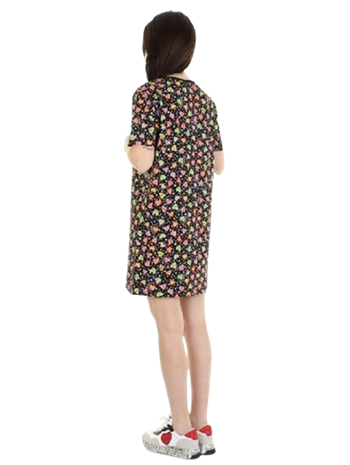 MOSCHINO Abito Donna Cuori Multicolor A1916 2112 Fantasia Heart Nero