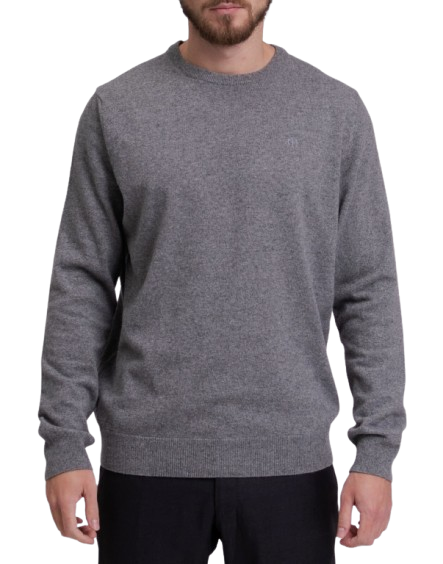 Maglione Henry Cotton's Girocollo Uomo 100% Lana, Grigio