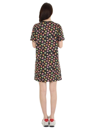 MOSCHINO Abito Donna Cuori Multicolor A1916 2112 Fantasia Heart Nero