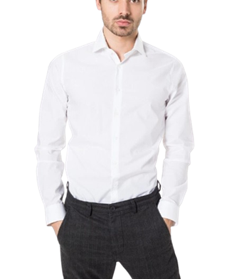 Michael Kors Camicia Uomo Poplin Stretch Bianco Slim Fit