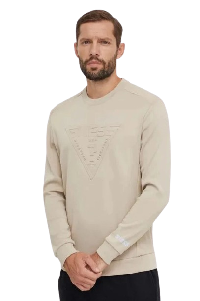 Guess Felpa Uomo Scuba Logo Triangolo a Rilievo Z3BQ06KB212