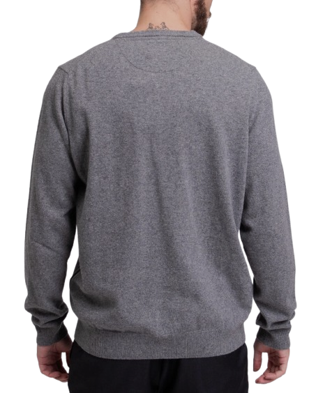 Maglione Henry Cotton's Girocollo Uomo 100% Lana, Grigio