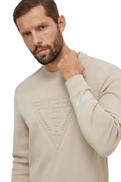 Guess Felpa Uomo Scuba Logo Triangolo a Rilievo Z3BQ06KB212