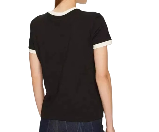 Guess T-Shirt Donna Orsetto e Logo Oro V4BI02 K8FQ4 Nero