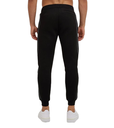 GUESS Pantaloni Jogger Uomo con Banda Logo Laterale Nero