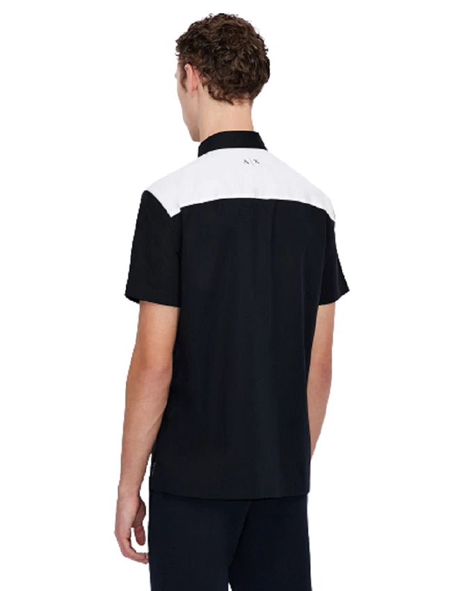 ARMANI EXCHANGE Camicia Uomo a maniche corte con inserto a contrasto