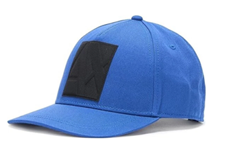 Armani Exchange Men's Logo Baseball Hat Cappellino, Blu lapislazz, Taglia Unica