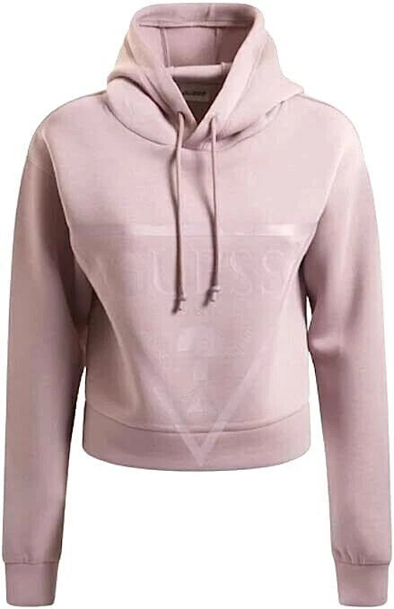 Guess Felpa Donna con Cappuccio Active New Alisa – Hoodie Crop Lilla