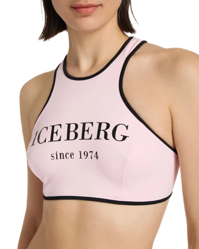 Iceberg Bikini Donna 2 Pezzi (Top Reggiseno + Slip Mare ) Sport Logo Heritage Pink