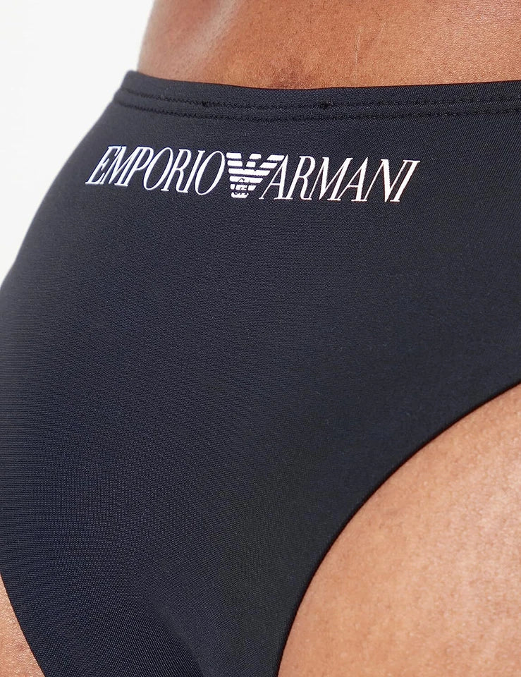 Emporio Armani Bikini Set Donna – Top & V-Brazilian Sustainable Bold Logo Lycra | Nero