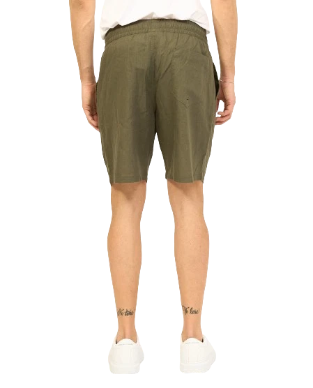 Emporio Armani Bermuda Uomo Misto Lino con Logo Ricamato – Military Green