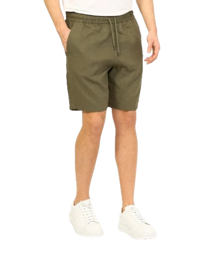 Emporio Armani Bermuda Uomo Misto Lino con Logo Ricamato – Military Green