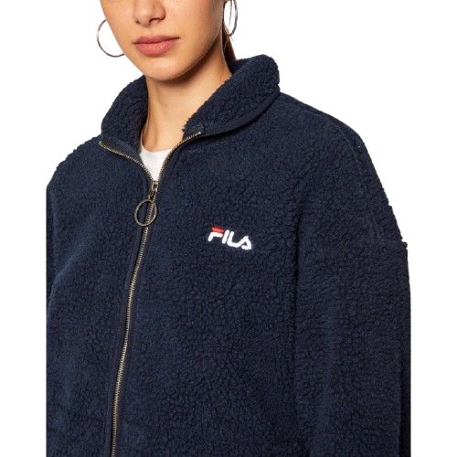 Fila – Giacca Donna Sherpa Full Zip Logo SARI | Blu Navy
