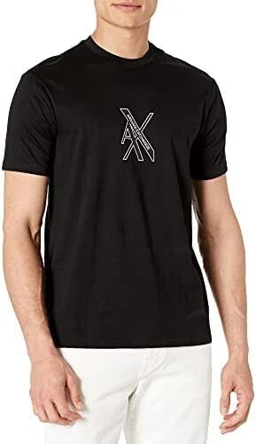 ARMANI EXCHANGE T-Shirt Uomo 3KZTLB | Logo Gommato a Rilievo | Nero