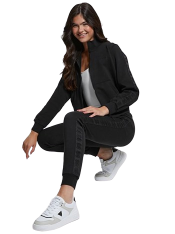 GUESS Felpa Zip Donna V4BQ01 KC5O0 STACIE Nero